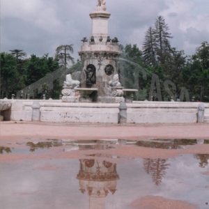 Fuente de Venus (o de la Mariblanca) tras un día de lluvia, en Aranjuez