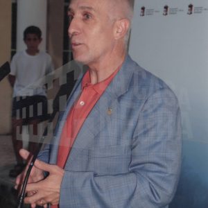 El Alcalde de Aranjuez, Jesús Dionisio, en un acto pro candidatura olímpica Madrid 2012 en la Piragüera de Aranjuez