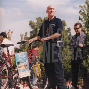 El Alcalde de Aranjuez, Jesús Dionisio, en la celebración del Día de la Bicicleta en Aranjuez