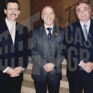 Retrato del Alcalde de Aranjuez, Jesús Dionisio,  junto a sus dos antecesores en el cargo