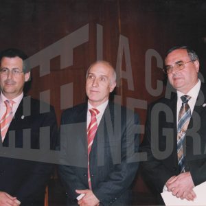 Retrato del Alcalde de Aranjuez, Jesús Dionisio,  junto a sus dos antecesores en el cargo