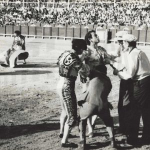 Subalternos y monosabios asisten a Luis Segura tras un percance en la Plaza de Toros de Aranjuez