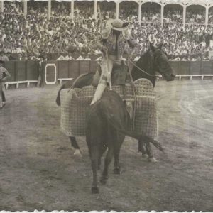 Picador picando al toro en la Plaza de Toros de Aranjuez