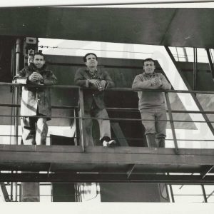 Tres obreros de la Azucarera de Aranjuez descansando