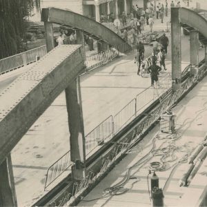 Obras de desmantelamiento del Puente Barcas en Aranjuez