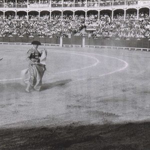 Un torero durante una corrida en la Plaza de Toros de Aranjuez