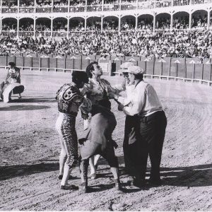 El torero Andrés Hernando es atendido en el ruedo de la Plaza de Toros de Aranjuez