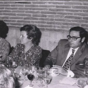 Asistentes a la cena de despedida al coronel del Regimiento de Pavía, Jesús Andújar. en Aranjuez