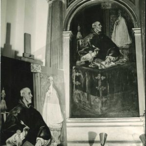 San Ildefonso de El Greco y una copia en proceso en el Santuario de Nuestra Señora de la Caridad en Illescas