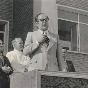 Alocución de Lorenzo de la Vega en el Colegio Apóstol Santiago de Aranjuez