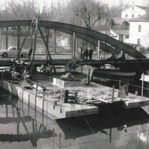 Obras de remodelación del Puente de Barcas en Aranjuez
