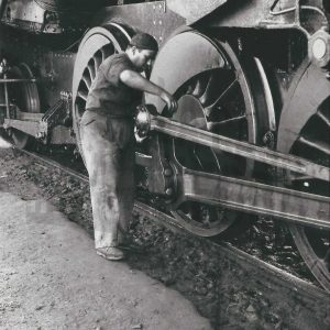 Locomotora de vapor en la Estación del Ferrocarril de Aranjuez