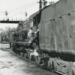 Locomotora de vapor en la Estación del Ferrocarril de Aranjuez