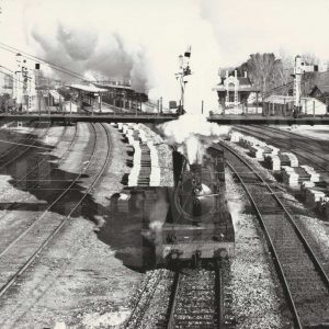 Locomotora de vapor en la Estación del Ferrocarril de Aranjuez