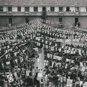 Misa celebrada en Aranjuez con motivo de la visita del Arzobispo de Madrid, Casimiro Morcillo