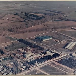 Vista aérea de la factoría de MAFE (Manufacturas Fotográficas Españolas) en Aranjuez
