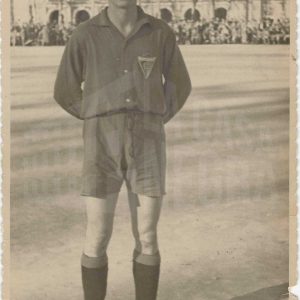 Antonio Talavera, jugador del Aranjuez C.F., en el Campo de Fútbol de las Cuerdas en la Plaza de Parejas en Aranjuez