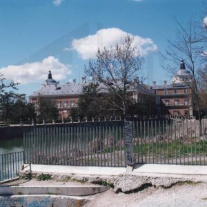 El Palacio Real, el Jardín del Parterre y el rio Tajo en Aranjuez