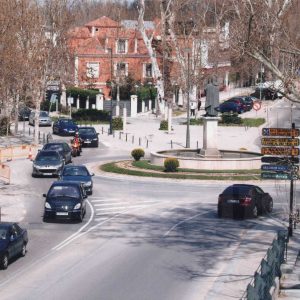 Vista de la Glorieta de Fernando VI desde la terraza del Restaurante El Rana Verde en Aranjuez