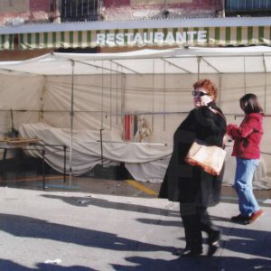 Puesto desmontado en el Rastro de Aranjuez