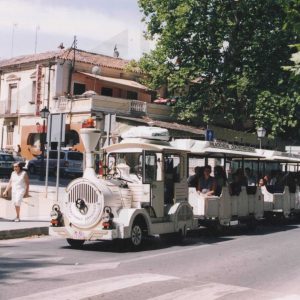 El ‘Chiquitren’ recorriendo la Calle de la Reina de Aranjuez