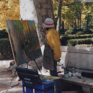 Pintor en el Jardín de la Isla de Aranjuez