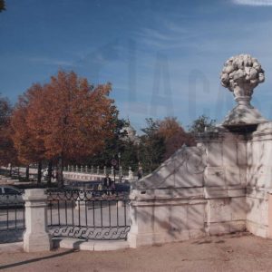 Esquina del Jardin de Isabel II entre la Calle Infantas y la Carrera de Andalucía en Aranjuez