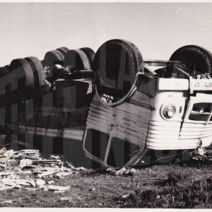Vehículo accidentado en Aranjuez: camión Pegaso P-5873. Transportes G. Campelo Salve. Valladolid