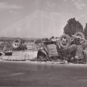 Vehículo accidentado: camión volcado Fábrica de Harinas Santa Eulalia, Vilasequilla, Toledo