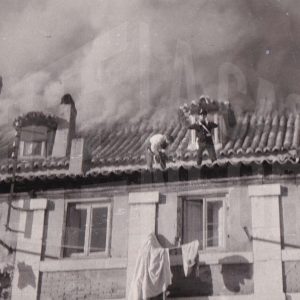 Incendio en el tejado de la Casa de Caballeros en Aranjuez