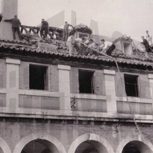 Incendio en el tejado de la Casa de Caballeros en Aranjuez