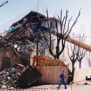 Trabajos de demolición de la Casa Negra, en Aranjuez