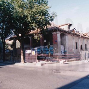 Casa de la Panadería durante su demolición, en Aranjuez