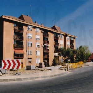 Rotonda en construcción en el Paseo del Deleite en Aranjuez