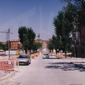 Obras de adecuación de la calzada en la zona de la Fuente de la Reina en Aranjuez