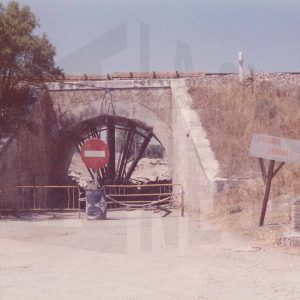 Obras de rehabilitación del puente del ferrocarril sobre el Paseo del Deleite en Aranjuez