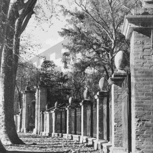 Puerta de la Plaza Redonda y verja del Jardín del Príncipe en Aranjuez