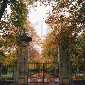 Puerta de la calle de Apolo  en el Jardín del Príncipe en Aranjuez