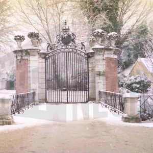 Nevada en la Puerta y el Puente de la Isleta del Jardín de la Isla en Aranjuez