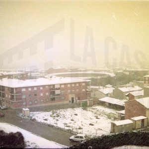 Vista de los alrededores de la Plaza de Toros de Aranjuez nevados