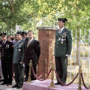El Alcalde de Aranjuez, José Mª Cepeda, junto a otras autoridades en un acto en la Academia de la Guardia Civil