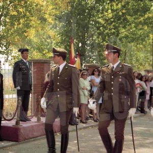Desfile de guardias civiles en un acto en la Academia de Aranjuez