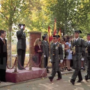 Desfile de guardias civiles en un acto en la Academia de Aranjuez