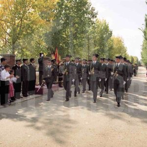 Desfile de guardias civiles en un acto en la Academia de Aranjuez