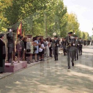 Desfile de guardias civiles en un acto en la Academia de Aranjuez