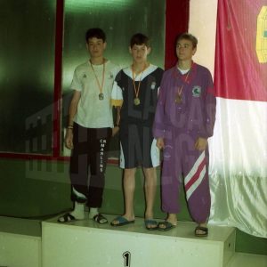 Medallistas en una competición de natación en Toledo