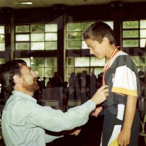 Entrega de medallas tras una competición de natación