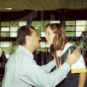Entrega de medallas tras una competición de natación