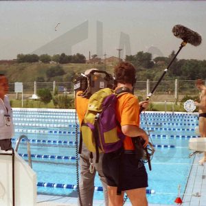 Antonio Talavera en la sede de las pruebas de Pentatlon moderno de los Juegos Olímpicos de 1992