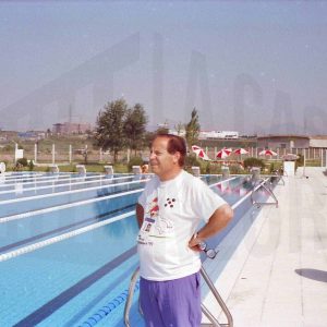 Antonio Talavera en la sede de las pruebas de Pentatlon moderno de los Juegos Olímpicos de 1992